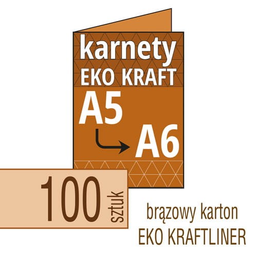 Zaproszenia, karnety EKO KRAFTLINER - A5 do A6 - także możliwość druku w kolorze białym - pakiet 100 szt.