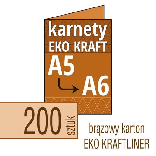 Zaproszenia, karnety EKO KRAFTLINER - A5 do A6 - także możliwość druku w kolorze białym - pakiet 200 szt.