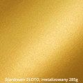 papier P19 Stardream Zloty, metalizowany 285g, druk kolorem białym