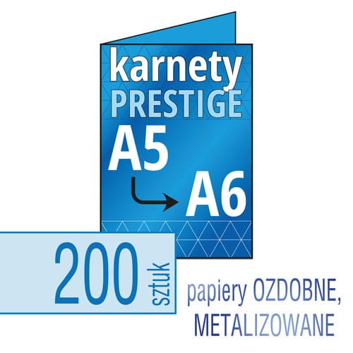 Zaproszenia, karnety PRESTIGE - A5 do A6 - druk na papierach ozdobnych, metalizowanych, fakturowanych - także możliwość druku w kolorze białym - pakiet 200 szt.