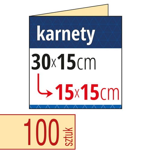 Zaproszenia, karnety - 30x15 do 15x15 (kwadrat) - kreda 350g lub Invercote Creato 300g lub Satyna DCP 300g, druk pełnokolorowy CMYK - pakiet 100 szt.