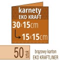 Zaproszenia, karnety EKO KRAFTLINER - 30x15 cm do 15x15  cm (kwadrat) - także możliwość druku zaproszenia w kolorze białym - pakiet 50 szt.