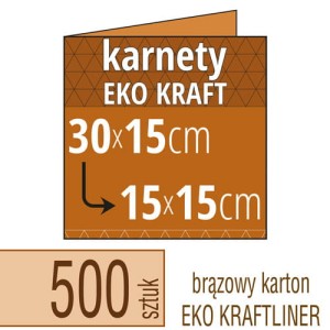 Zaproszenia, karnety KRAFT - 30x15 do 15x15 - 500 szt.