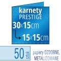 Zaproszenia, karnety PRESTIGE - 30x15 do 15x15 (kwadrat) - druk na papierach ozdobnych, metalizowanych, fakturowanych - także możliwość druku w kolorze białym - pakiet 50 szt.