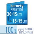 Zaproszenia, karnety PRESTIGE - 30x15 do 15x15 (kwadrat) - druk na papierach ozdobnych, metalizowanych, fakturowanych - także możliwość druku w kolorze białym - pakiet 100 szt.