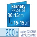 Zaproszenia, karnety PRESTIGE - 30x15 do 15x15 (kwadrat) - druk na papierach ozdobnych, metalizowanych, fakturowanych - także możliwość druku w kolorze białym - pakiet 200 szt.