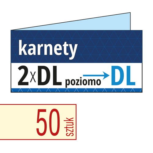 Zaproszenia, karnety - 2xDL do DL (poziomo) - kreda 350g lub Invercote Creato 300g lub Satyna DCP 300g, druk pełnokolorowy CMYK - pakiet 50 szt.