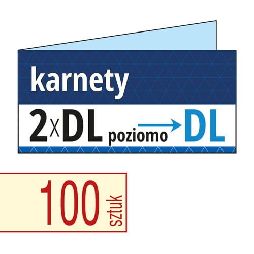 Zaproszenia, karnety - 2xDL do DL (poziomo) - kreda 350g lub Invercote Creato 300g lub Satyna DCP 300g, druk pełnokolorowy CMYK - pakiet 100 szt.