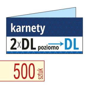 Zaproszenia, karnety - 2xDL poziomo do DL - 500 szt.