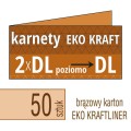 Zaproszenia, karnety EKO KRAFTLINER - 2xDL do DL (poziomo) - także możliwość druku zaproszenia w kolorze białym - pakiet 50 szt.