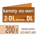 Zaproszenia, karnety EKO KRAFTLINER - 2xDL do DL (poziomo) - także możliwość druku zaproszenia w kolorze białym - pakiet 200 szt.