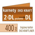 Zaproszenia, karnety EKO KRAFTLINER - 2xDL do DL (poziomo) - także możliwość druku zaproszenia w kolorze białym - pakiet 400 szt.