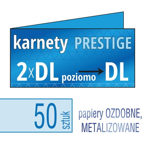 Zaproszenia, karnety PRESTIGE - 2xDL do DL (poziomo) - druk na papierach ozdobnych, metalizowanych, fakturowanych - także możliwość druku w kolorze białym - pakiet 50 szt.