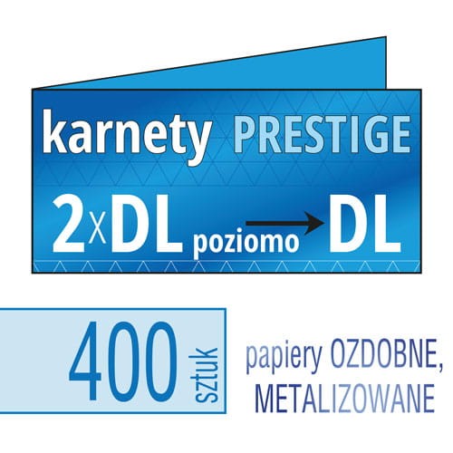 Zaproszenia, karnety PRESTIGE - 2xDL do DL (poziomo) - druk na papierach ozdobnych, metalizowanych, fakturowanych - także możliwość druku w kolorze białym - pakiet 400 szt.