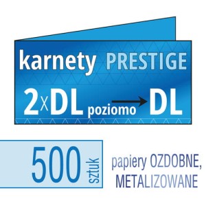 Zaproszenia, karnety PRESTIGE - 2xDL poziomo do DL - 500 szt.