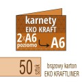 Zaproszenia, karnety EKO KRAFTLINER - 2xA6 do DL - także możliwość druku zaproszenia w kolorze białym - pakiet 50 szt.