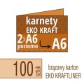 Zaproszenia, karnety EKO KRAFTLINER - 2xA6 do DL - także możliwość druku zaproszenia w kolorze białym - pakiet 100 szt.