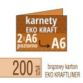 Zaproszenia, karnety EKO KRAFTLINER - 2xA6 do DL - także możliwość druku zaproszenia w kolorze białym - pakiet 200 szt.