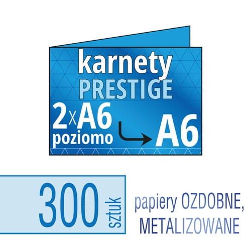 Zaproszenia, karnety PRESTIGE - 2xA6 do A6 (poziomo) - druk na papierach ozdobnych, metalizowanych, fakturowanych - także możliwość druku w kolorze białym - pakiet 300 szt.