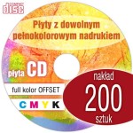 Płyty CD + nadruk offset - pakiet 200 szt.