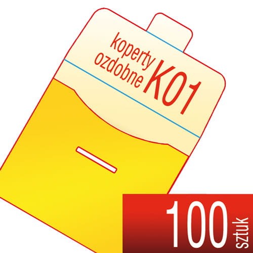 Koperty kartonowe OZDOBNE K01 - druk pełnokolorowy - 100 szt.