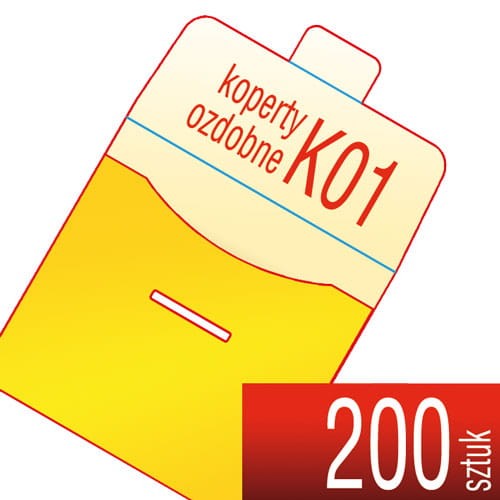 Koperty kartonowe OZDOBNE K01 - druk pełnokolorowy - 200 szt.