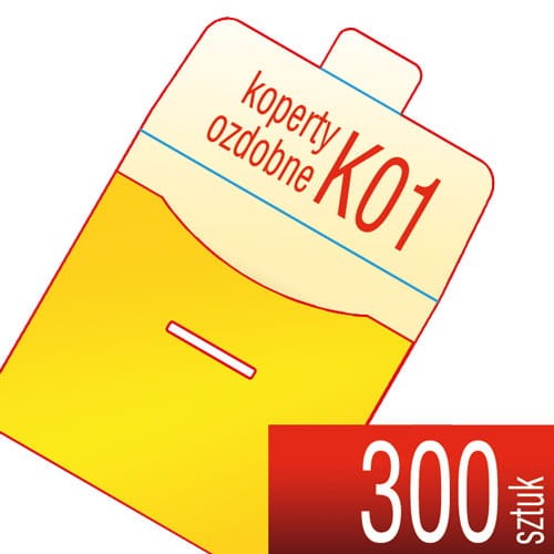 Koperty kartonowe OZDOBNE K01 - druk pełnokolorowy - 300 szt.