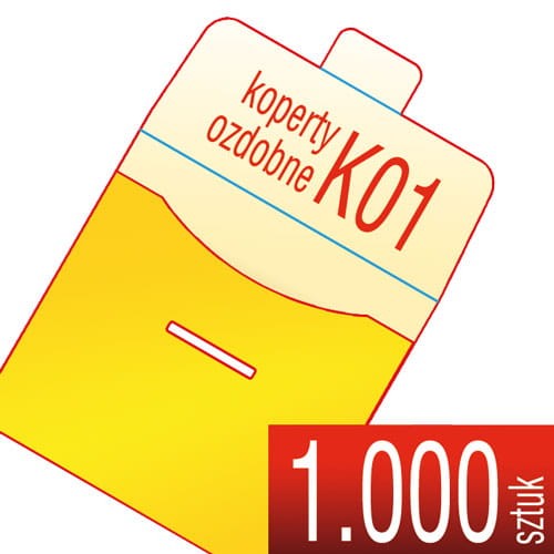 Koperty kartonowe OZDOBNE K01 - druk pełnokolorowy - 1.000 szt.