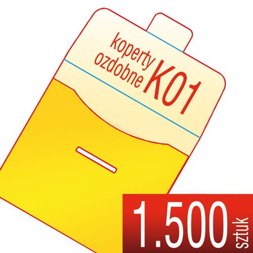 Koperty kartonowe OZDOBNE K01 - druk pełnokolorowy - 1.500 szt.