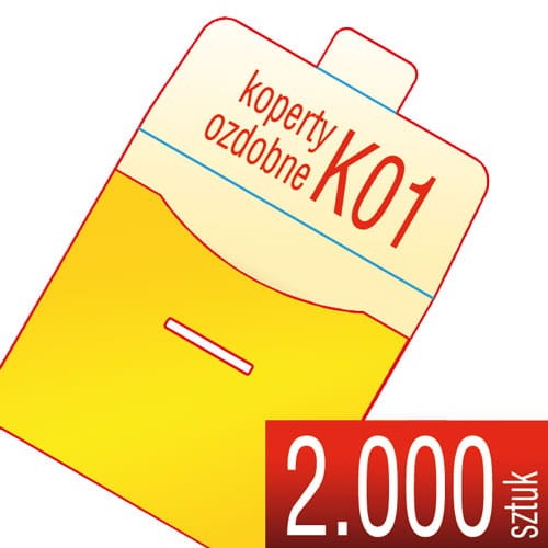 Koperty kartonowe OZDOBNE K01 - druk pełnokolorowy - 2.000 szt.
