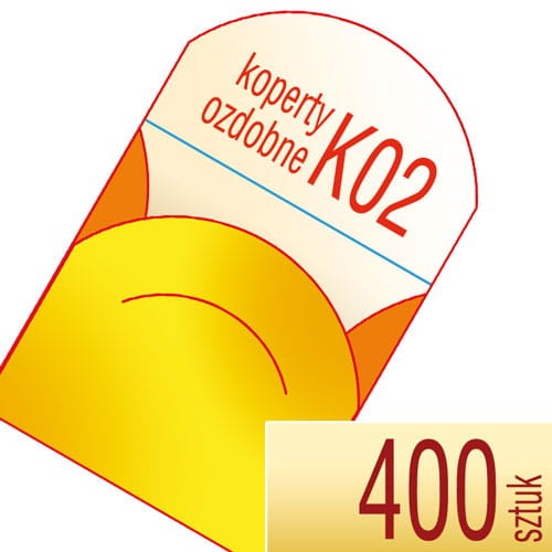 Koperty kartonowe OZDOBNE K02 - druk pełnokolorowy - 400 szt.
