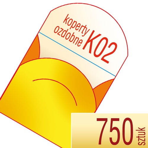 Koperty kartonowe OZDOBNE K02 - druk pełnokolorowy - 750 szt.