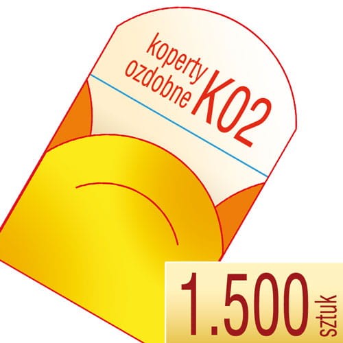 Koperty kartonowe OZDOBNE K02 - druk pełnokolorowy - 1.500 szt.