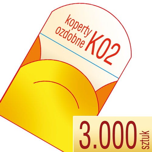 Koperty kartonowe OZDOBNE K02 - druk pełnokolorowy - 3.000 szt.