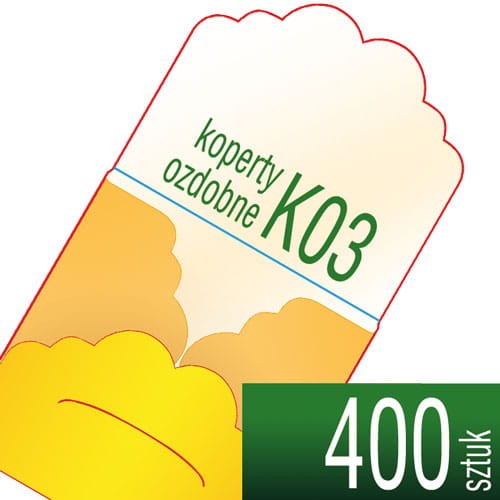 Koperty kartonowe OZDOBNE K03 - druk pełnokolorowy - 400 szt.