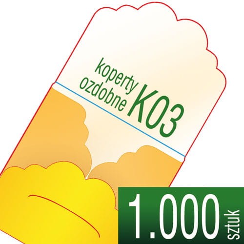 Koperty kartonowe OZDOBNE K03 - druk pełnokolorowy - 1.000 szt.