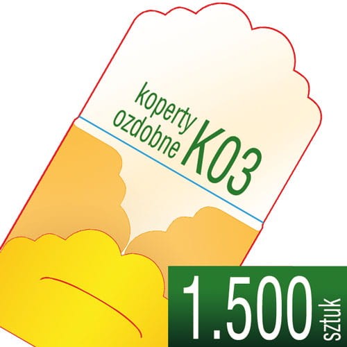 Koperty kartonowe OZDOBNE K03 - druk pełnokolorowy - 1.500 szt.