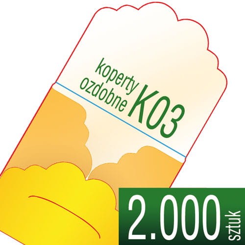 Koperty kartonowe OZDOBNE K03 - druk pełnokolorowy - 2.000 szt.
