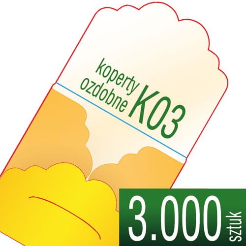 Koperty kartonowe OZDOBNE K03 - druk pełnokolorowy - 3.000 szt.