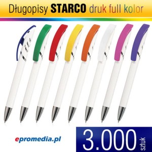 Długopisy STARCO z nadrukiem full kolor - pakiet 3.000 szt.