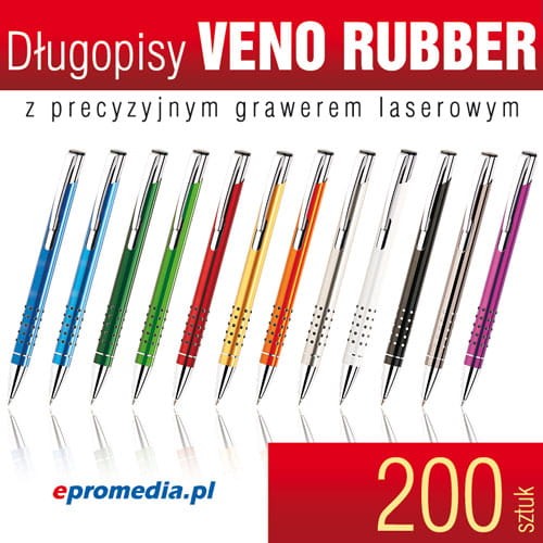 Długopisy metalowe VENO RUBBER  z grawerem - ATRAKCYJNA CENA