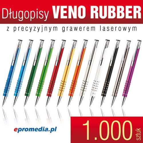 Długopisy metalowe VENO RUBBER  z grawerem - ATRAKCYJNA CENA