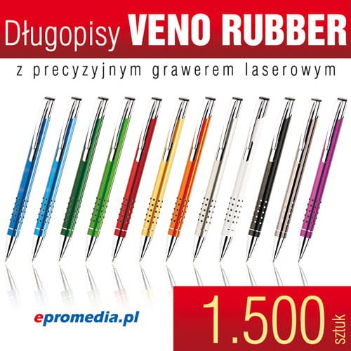 Długopisy metalowe VENO RUBBER  z grawerem - ATRAKCYJNA CENA