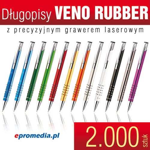 Długopisy metalowe VENO RUBBER  z grawerem - ATRAKCYJNA CENA
