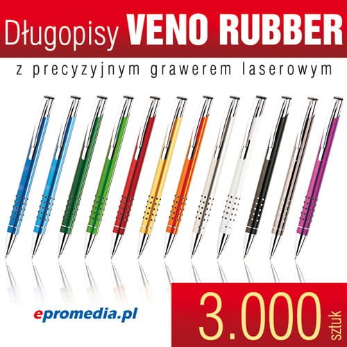Długopisy metalowe VENO RUBBER  z grawerem - ATRAKCYJNA CENA