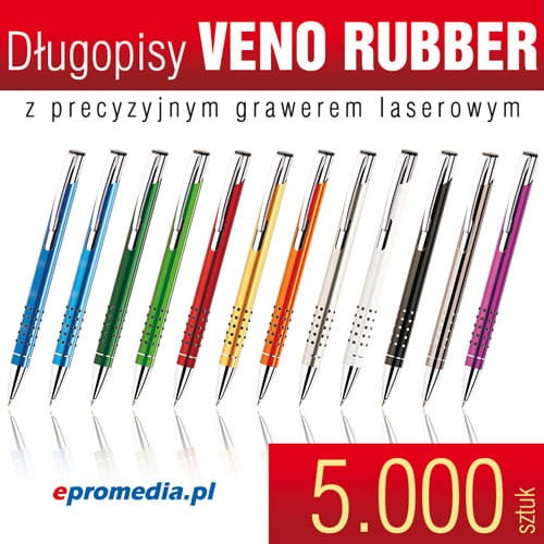 Długopisy metalowe VENO RUBBER  z grawerem - ATRAKCYJNA CENA
