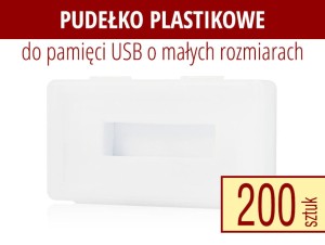 Pudełko plastikowe do pendriva CUBE - pakiet 200 szt.