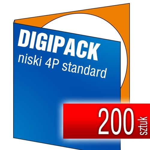 Digipacki niskie 4P - standardowe jednołamowe, 1 płyta - druk cyfrowy pełnokolorowy - 200 szt.