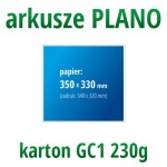 Arkusze PLANO - karton GC1 230g, format 350x330 mm