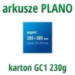 Arkusze PLANO - karton GC1 230g, format 285x305 mm